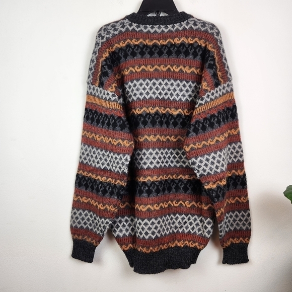 Alpaca connection Peru Pullover Sweater Size Large unisex grandpa Alpaca Blend - Picture 2 of 5